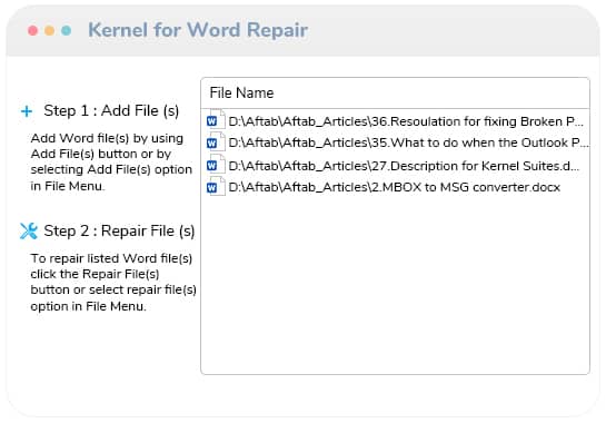 open and repair option for word for mac 2010